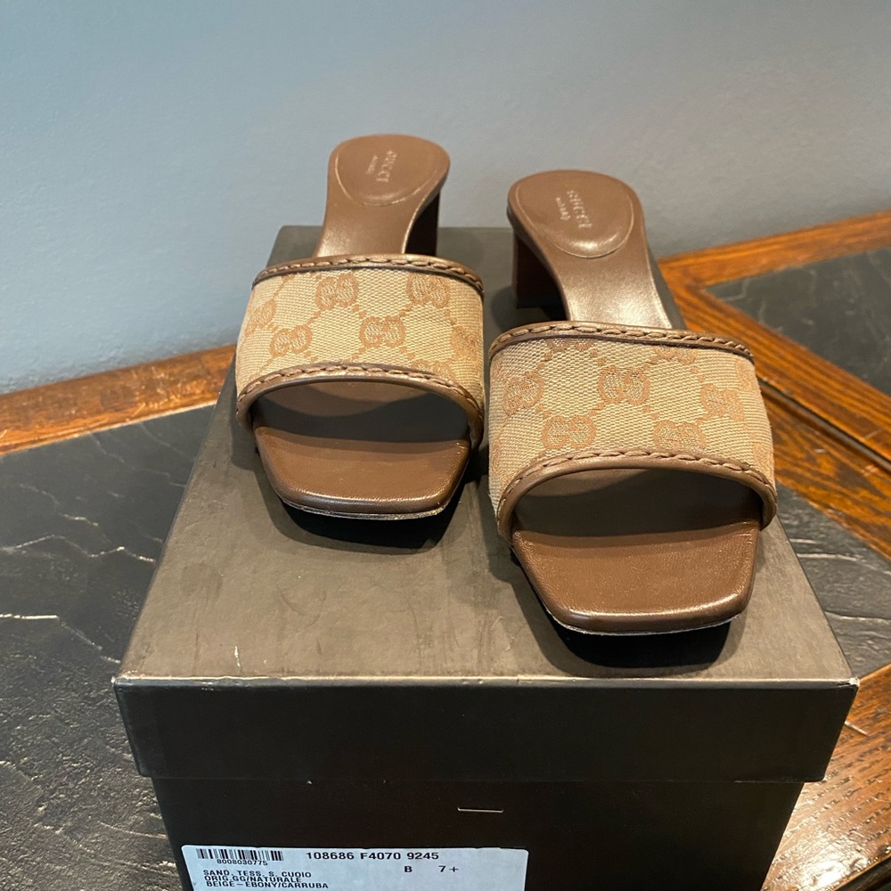 Gucci Mules Sandals Logo GG Monogram